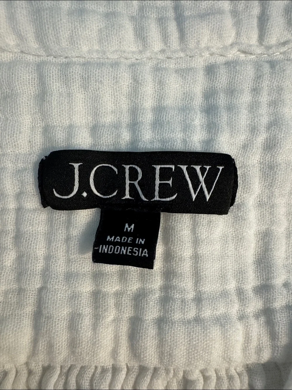 J. Crew White Textured V-Neck Short Sleeve Tunic Top - Picture 3 of 5